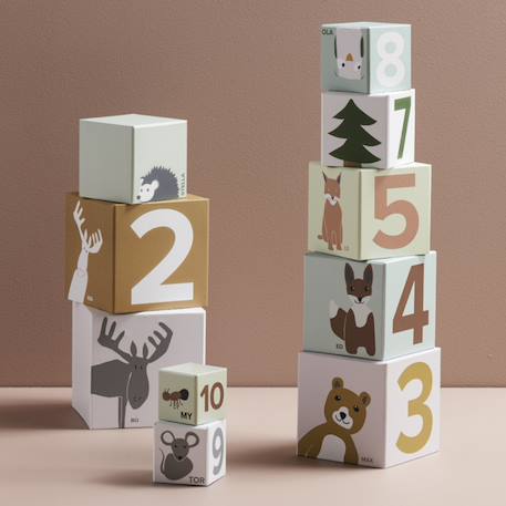 Cubes empilables edvin (10 pièces) Blanc, marron, vert 4 - vertbaudet enfant 