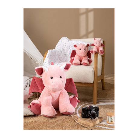 Peluche - peluche dragon trendy color rose poudré - 50 cm Rose 5 - vertbaudet enfant 