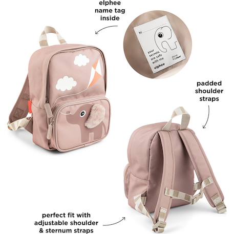 Sac à dos enfant canvas elphee rose Rose 3 - vertbaudet enfant 