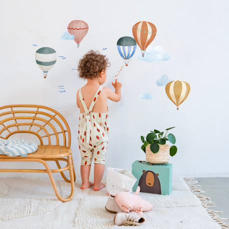 Planche easy stickers montgolfière aquarelle Bleu, jaune, vert 5 - vertbaudet enfant 