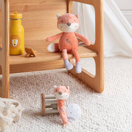 Peluche - attache tétine bebe bamboo renard - 13 cm s/carte Orange 3 - vertbaudet enfant 