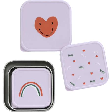 Lot de 3 boites gigognes en inox garden explorer Bleu, gris+Lilas, rouge+Vert 6 - vertbaudet enfant 