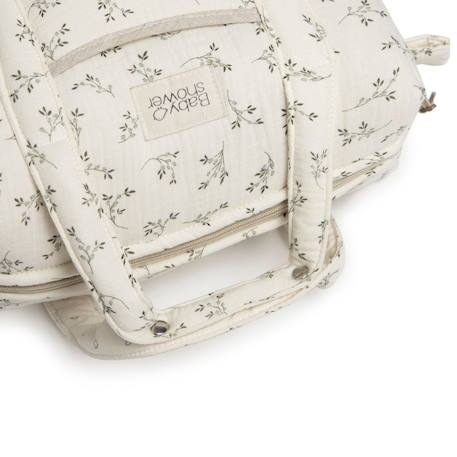 Sac à poussette camila olive bloom Ecru, vert, noir 2 - vertbaudet enfant 
