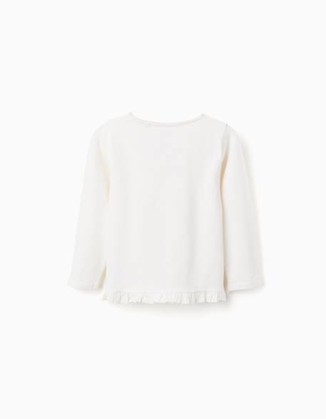 T-shirt à manches longues avec imprimé fleurs et volants Blanc 2 - vertbaudet enfant 