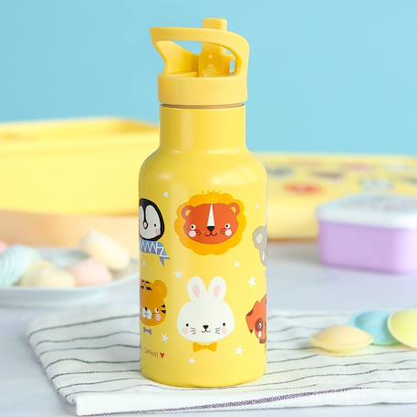 Gourde isotherme amis des animaux (350 ml) Jaune, orange, blanc 4 - vertbaudet enfant 