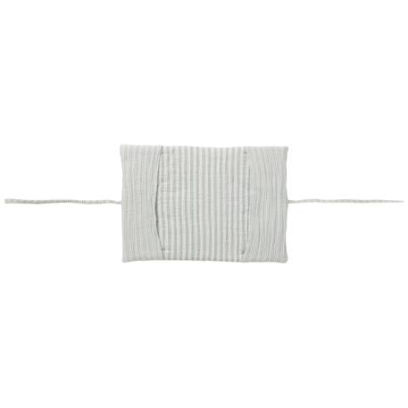 Protège-carnet de santé gaze de coton rayé vert de gris Vert de gris, blanc+Vieux rose 2 - vertbaudet enfant 