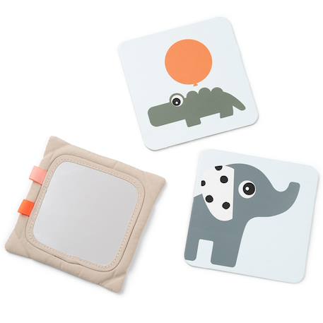 Support avec cartes de motifs contrastés deer friends sable Sable 4 - vertbaudet enfant 