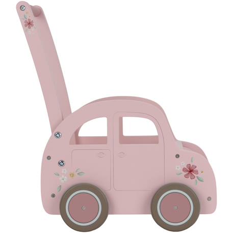 Chariot de marche voiture en bois rose Rose 3 - vertbaudet enfant 