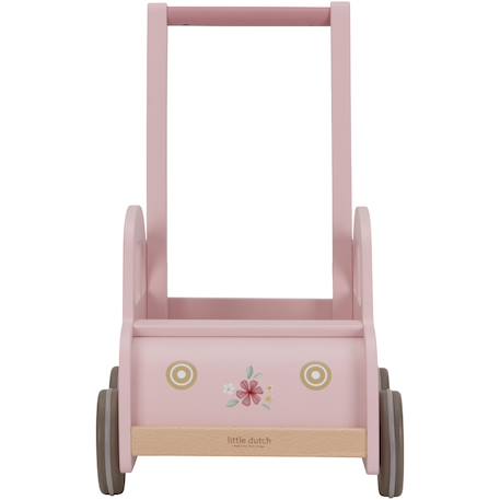 Chariot de marche voiture en bois rose Rose 6 - vertbaudet enfant 