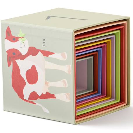 Cubes à empiler en carton aiden Multicolore 2 - vertbaudet enfant 