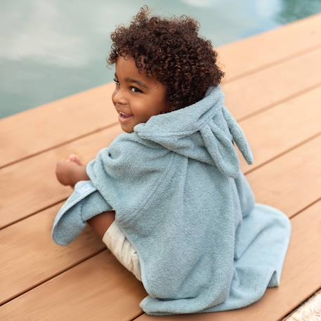 Poncho de bain éponge en coton Beige+Bleu+Creme+Nougat+Rose+Vert d'eau 10 - vertbaudet enfant 
