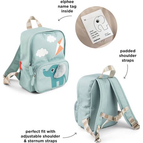 Sac à dos enfant canvas elphee bleu Bleu 3 - vertbaudet enfant 