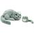 Peluche miaou le chat maman et bébé menthe (32 cm) Vert d'eau, noir, blanc 2 - vertbaudet enfant 