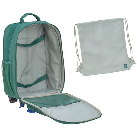 Valise à roulettes bus adventure Gris, bleu clair, moutarde+Vert foncé 9 - vertbaudet enfant 