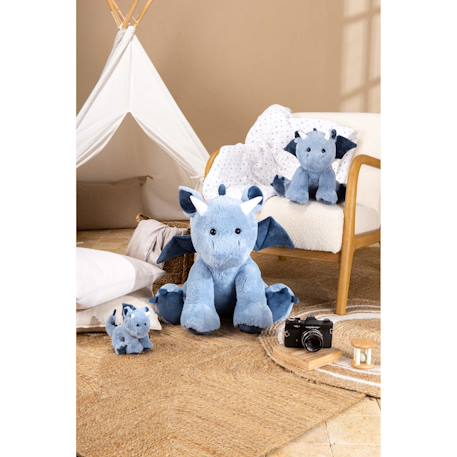 Peluche - peluche dragon trendy, bleu jeans 30 cm Bleu 2 - vertbaudet enfant 