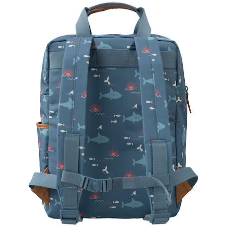 Sac à dos enfant shark Bleu, orange, blanc 2 - vertbaudet enfant 