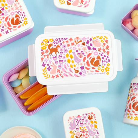 Lunch box fleurs du jardin Violet, blanc, jaune 3 - vertbaudet enfant 
