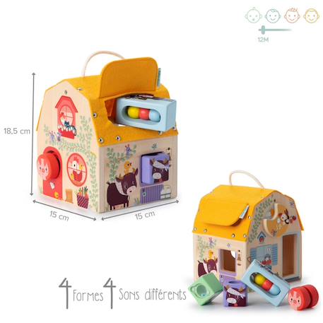 Maison sonore à formes Jaune 4 - vertbaudet enfant 
