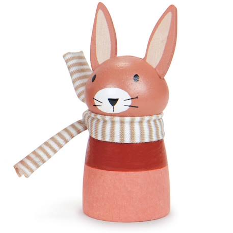 Hirondelle et son ami lapin en bois Bleu, rouge, rose 5 - vertbaudet enfant 