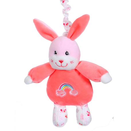 Boîte à musique rainbow lapin - 32 cm Rose 2 - vertbaudet enfant 