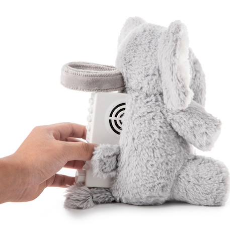 Peluche bruit blanc nomade on the go elliot l'éléphant Gris, blanc 4 - vertbaudet enfant 