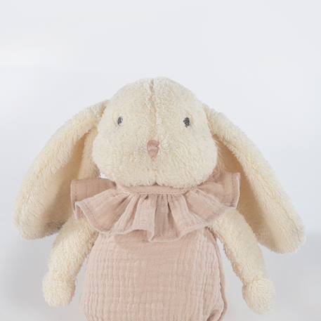 Peluche lapin velours et coton Gris+Sable, rose, noir 8 - vertbaudet enfant 