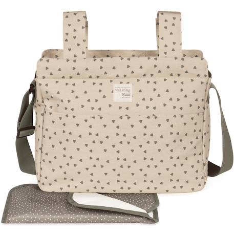 Sac à poussette coeurs poppy cannelle Cannelle, écru+Vert, écru 10 - vertbaudet enfant 