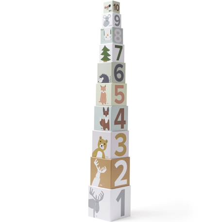 Cubes empilables edvin (10 pièces) Blanc, marron, vert 2 - vertbaudet enfant 