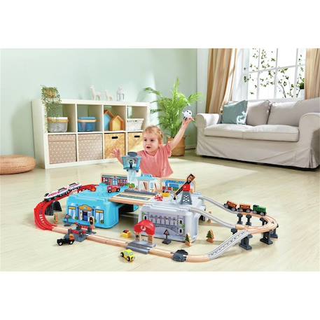 Paysage urbain train dans boîte de rangement Multicolore 4 - vertbaudet enfant 