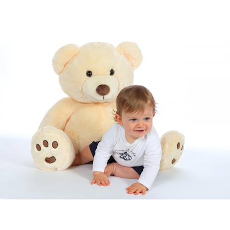 Peluche - peluche ours patachon crème - 80 cm Beige 4 - vertbaudet enfant 