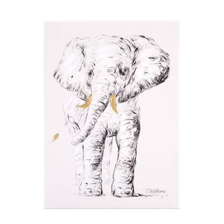 Décoration murale peinture éléphant 30x40cm Blanc éléphant 3 - vertbaudet enfant 