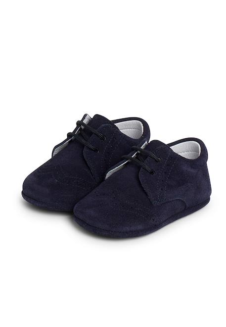 Bottines bébé en cuir style blucher Bleu marine+Gris+Taupe 4 - vertbaudet enfant 