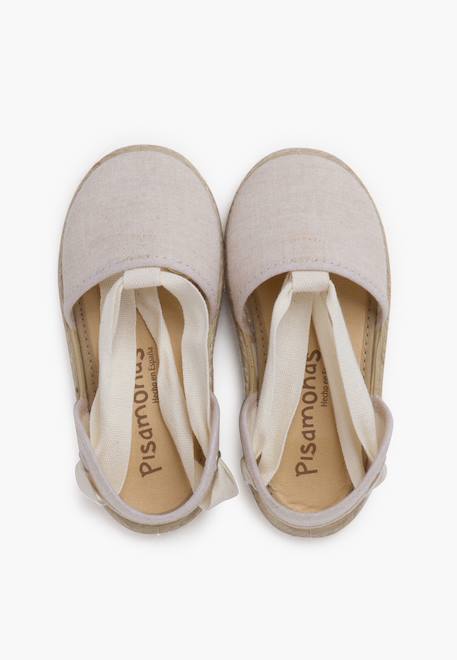 Espadrille fille rubans Bleu ciel+Écru+Rose pastel 11 - vertbaudet enfant 