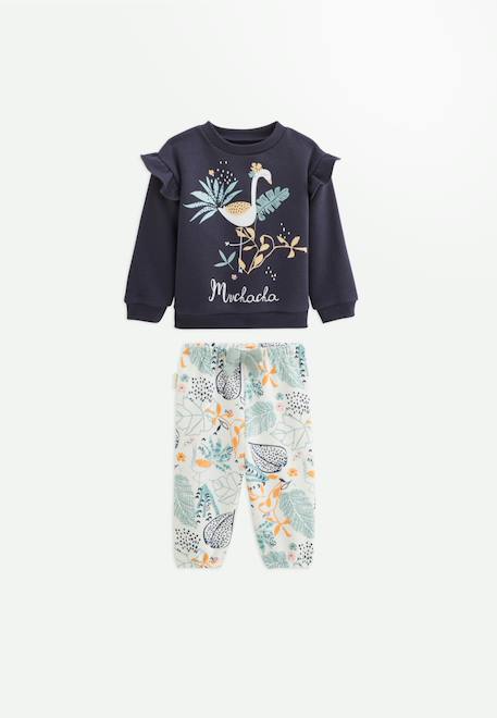 Ensemble bébé sweat-shirt et pantalon en molleton holamuchacha Bleu 1 - vertbaudet enfant 