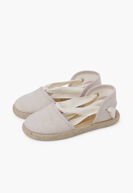 Espadrille fille rubans Bleu ciel+Écru+Rose pastel 10 - vertbaudet enfant 