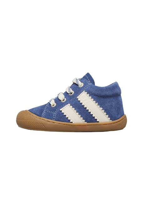 Chaussures premiers pas en cuir et suède macks 2 Bleu-blanc+Marron-blanc 3 - vertbaudet enfant 