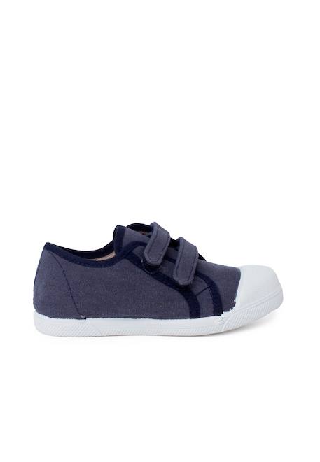 Baskets souples en toile éco à scratch Beige+Blanc+Bleu denim+Bleu marine+Vert eucalyptus 19 - vertbaudet enfant 