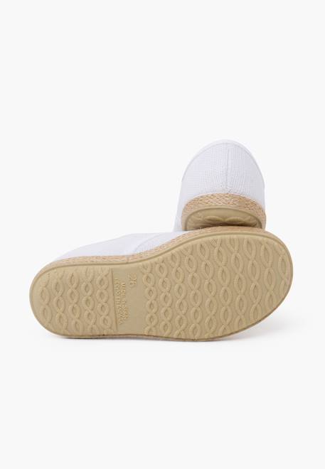 Baskets lin lacets en lin semelle espadrille Beige+Blanc 9 - vertbaudet enfant 
