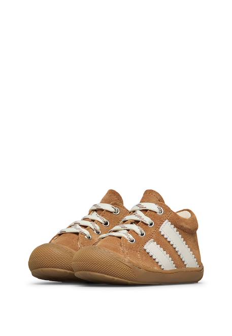 Chaussures premiers pas en cuir et suède macks 2 Bleu-blanc+Marron-blanc 10 - vertbaudet enfant 