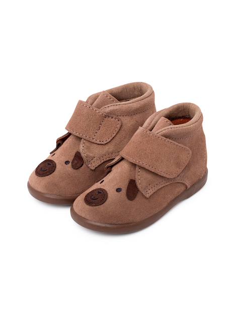 Bottines en daim avec fermeture adhérente Bleu+Taupe 10 - vertbaudet enfant 
