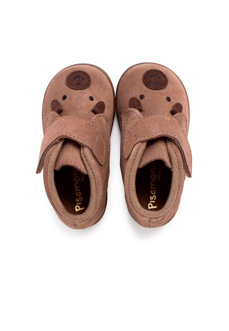 Bottines en daim avec fermeture adhérente Bleu+Taupe 12 - vertbaudet enfant 