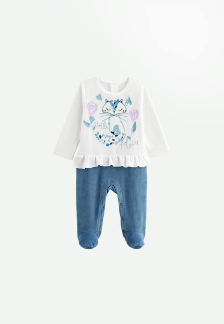 Pyjama bébé en velours polarmoon Bleu 1 - vertbaudet enfant 