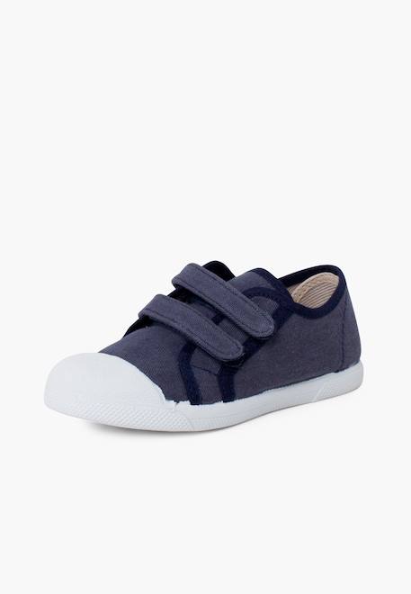 Baskets souples en toile éco à scratch Beige+Blanc+Bleu denim+Bleu marine+Vert eucalyptus 20 - vertbaudet enfant 