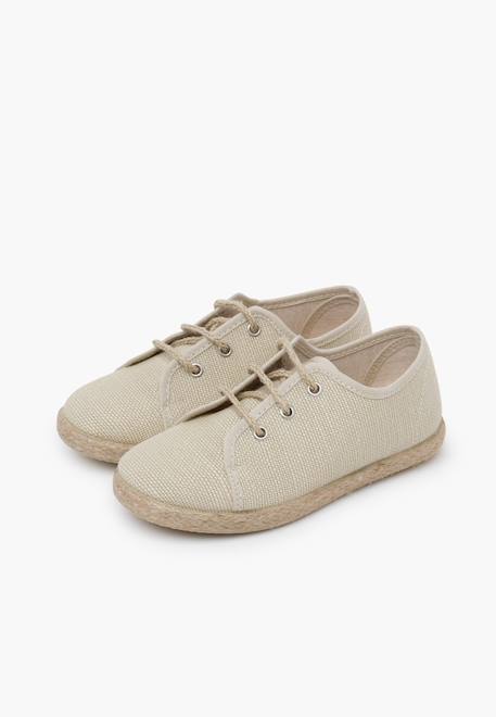 Derbies enfants lin lacets jute Beige+Naturel 4 - vertbaudet enfant 