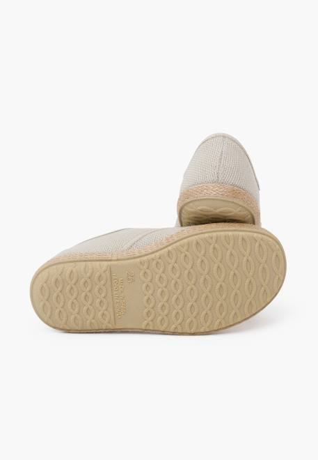 Baskets lin lacets en lin semelle espadrille Beige+Bleu marine 3 - vertbaudet enfant 