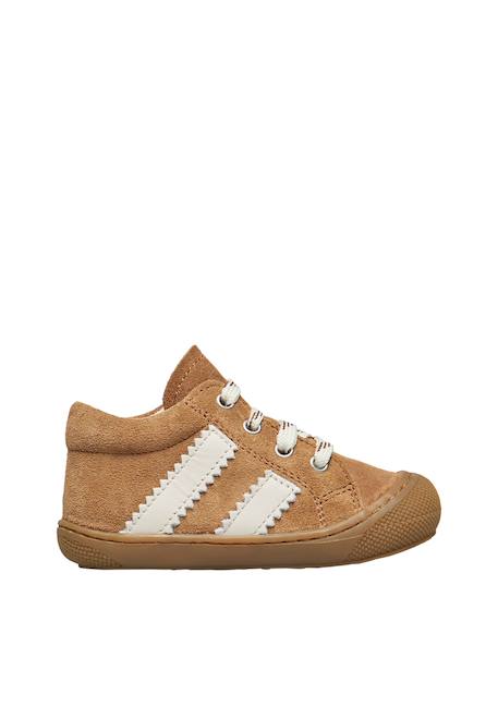 Chaussures premiers pas en cuir et suède macks 2 Bleu-blanc+Marron-blanc 6 - vertbaudet enfant 