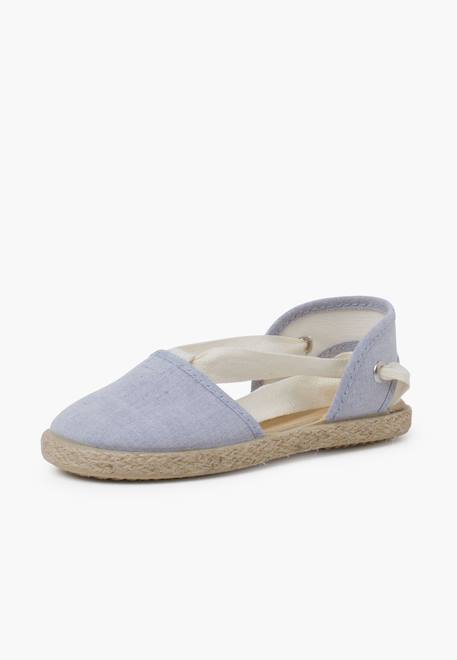 Espadrille fille rubans Bleu ciel+Écru+Rose pastel 2 - vertbaudet enfant 