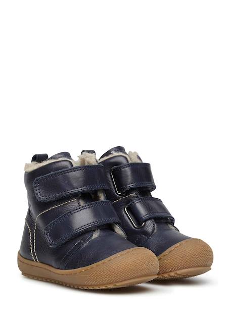 Bottines en cuir doublé bubble vl Anthracite-+Citrouille-+Cognac-+Marine-+Rose- 17 - vertbaudet enfant 