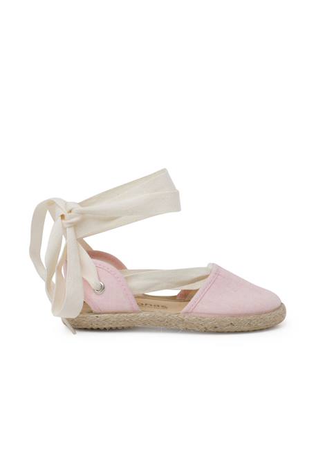 Espadrille fille rubans Bleu ciel+Écru+Rose pastel 13 - vertbaudet enfant 