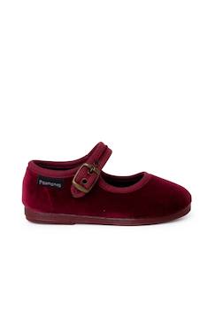 Chaussures-Babies velours boucle dorée vieillie